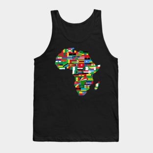 Map of Africa Continent with Flags Tank Top